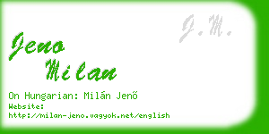 jeno milan business card