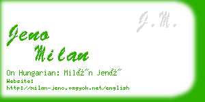 jeno milan business card